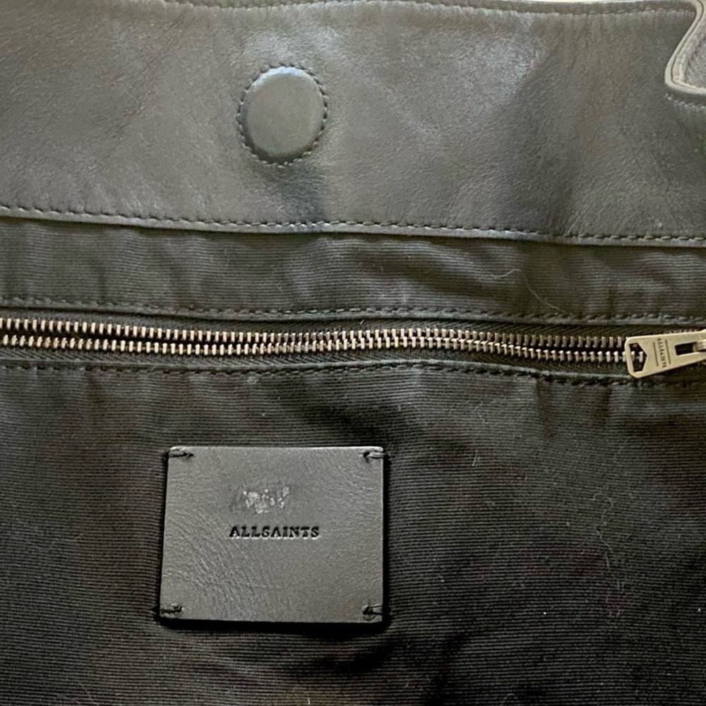 All Saints Nina Studded North-South Leather Tote Bag * Rare!* - Picture 15 of 16